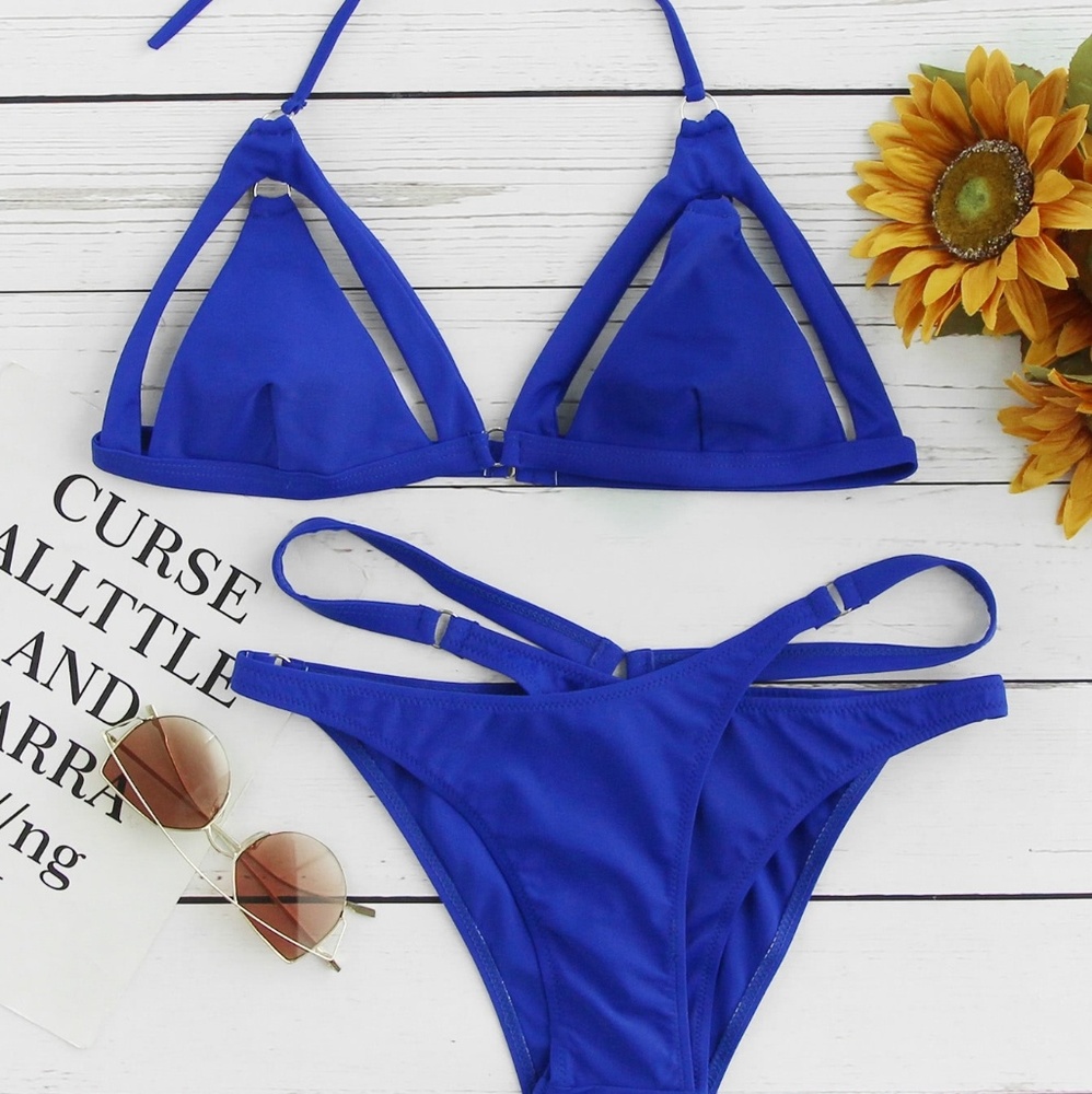 FINAL SALE!!! Royal blue triangle bikini set - Picture 4 of 7